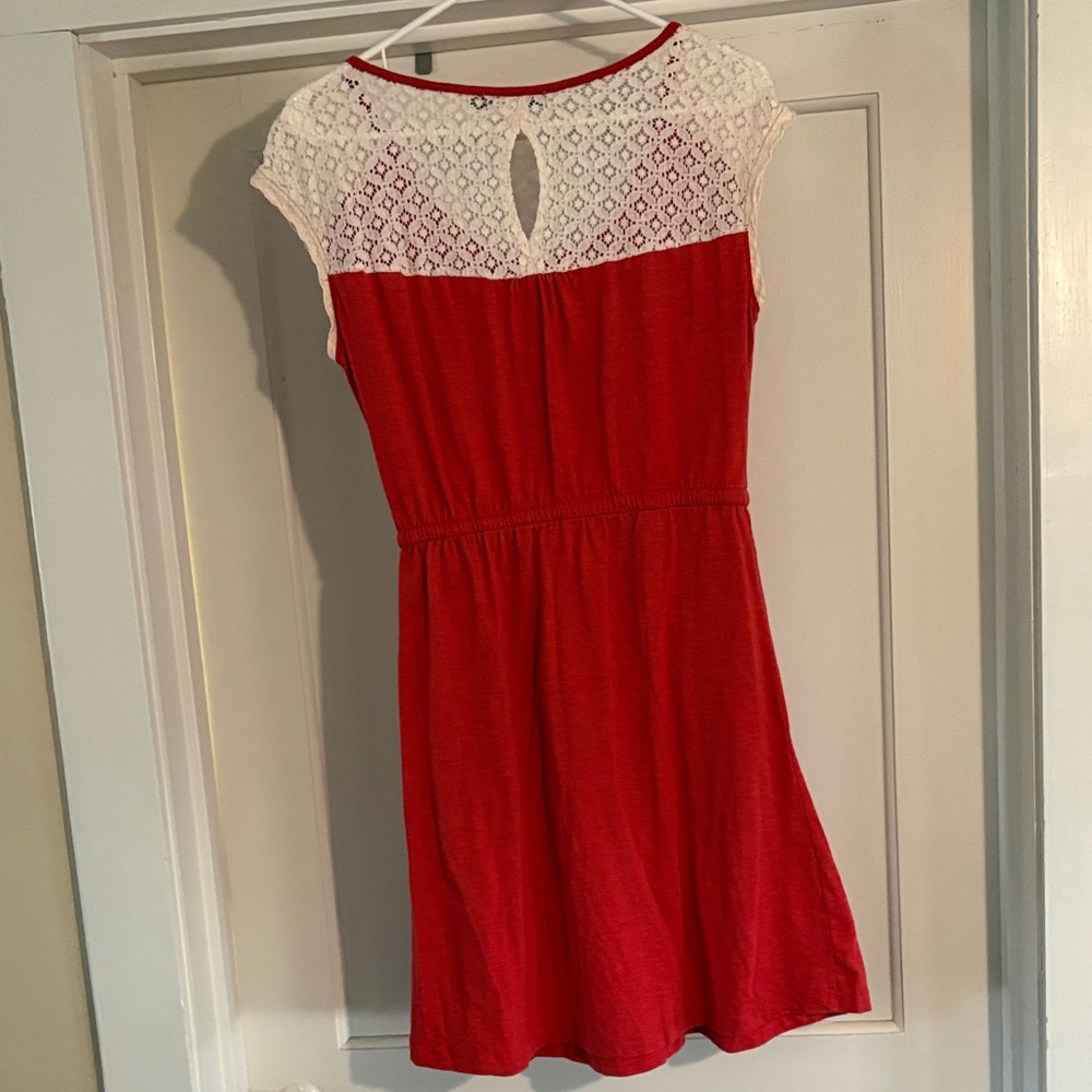 Prana Red and Cream Lace Casual Dress - Picture 5 of 5